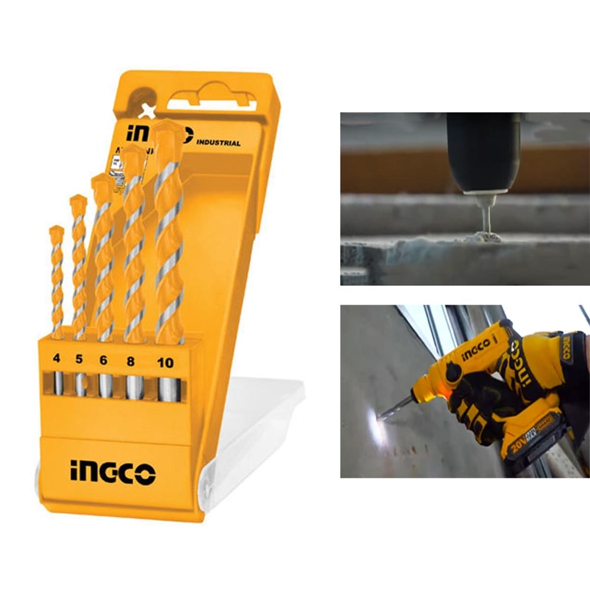 Ingco Buy Pcs Masonry Drill Bits Set With Plastic Box Pack Of